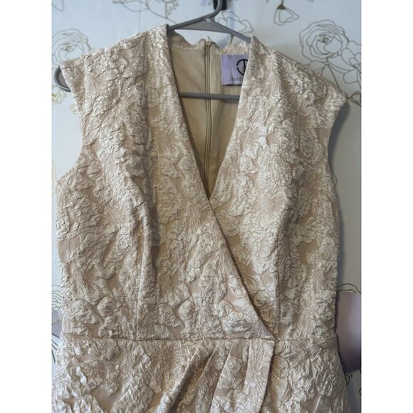 New JS Collections Dress Size 4 Champagne Emery Faux Wrap Cocktail 045 - Picture 6 of 10
